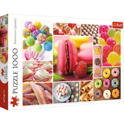Image de Trefl Bonbons Collage 1000 Pièces, Bonbons, Appétissants, Gâteau, Délicieux, DIY Puzzle, Divertissement Créatif, Cadeau, Amusement, Puzzles Classiques pour Adultes et Enfants