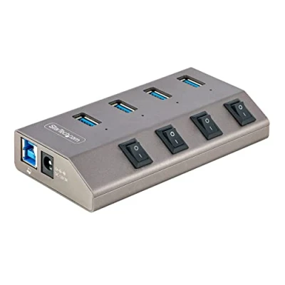 Image de StarTech.com Hub USB C Auto Alimenté 4 Ports, vers A, BC 1.2 Concentrateur (hub) x 3.2 Gen 1 de bureau