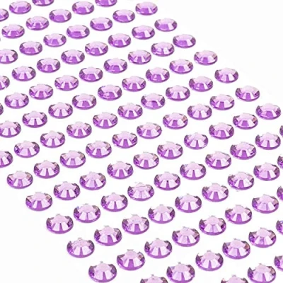 Afbeelding van Movoja Lilane 220 stuks 8 mm ronde strass steentjes om te decoreren en knutselen, stenen op plakken, paars