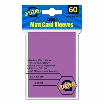 Afbeelding van Arkero G 60 stuks kleine matte kaarthoezen paars (matte kaarthoesjes) voor dunne games zoals Yu Gi Oh! Japanse maat