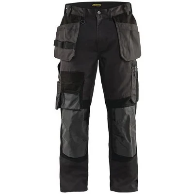 Image de Pantalon artisan stretch gris foncé/noir