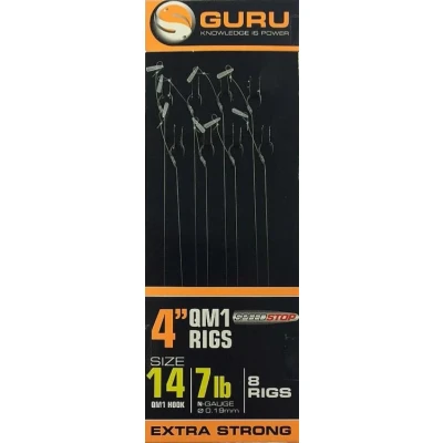 Afbeelding van Guru 4’’ QM1 Feeder Speed Stop Barbless Eyed (8pcs) Maat : Haak 14 0.19mm