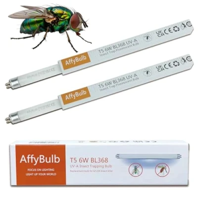 Afbeelding van AffyBulb 2 x 6 W vervangende lampen voor muggen/elektrische vliegendoder 9 inch T5 BL368 UV buizen