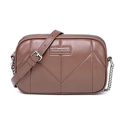 Afbeelding van David Jones Kleine schoudertas voor dames, meerdere vakken met ritssluiting tas telefoon, kunstleer, schouderriem, 2 vakken, handtas, zakken, reizen, winkelen, Oude Roos, Stijlvol