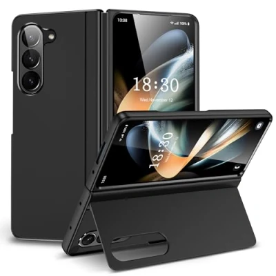 Afbeelding van FDHYFGDY Samsung Galaxy Z Fold 6 hoes met standaard, harde PC beschermhoes, krasbestendig, robuust, opvouwbaar (zwart)