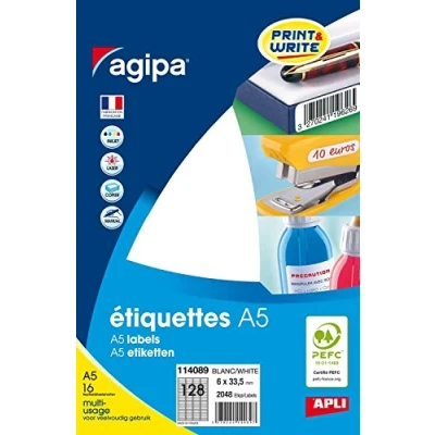 Image de Agipa Etiquette Adhesifs A5 06x33,5 Etui 2048