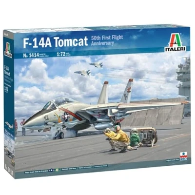 Afbeelding van 1:72 Italeri 1414 F 14A Tomcat Plastic Modelbouwpakket