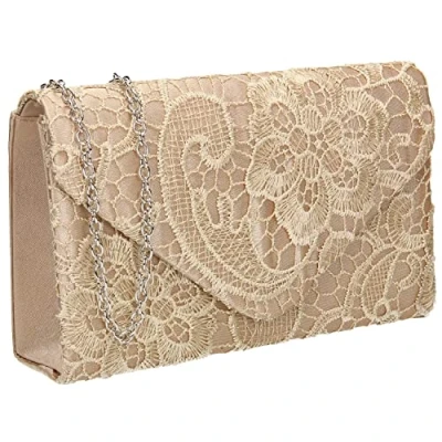 Afbeelding van SwankySwans Rachel Kanten clutch voor dames, Goud
