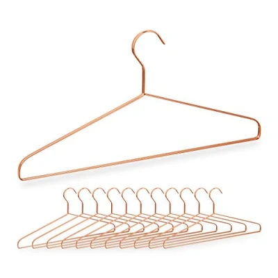 Afbeelding van Relaxdays koperen kleerhangers 12 stuks kledinghangers metaal koper draadhangers