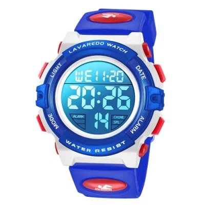 Afbeelding van BEN NEVIS Kinderhorloge Jongens 5ATM Waterdicht Outdoor Sport Siliconen Horloge met Alarm/Stopwatch/LED Licht/Schokbestendig/Datum, 23 blauw wit, riem