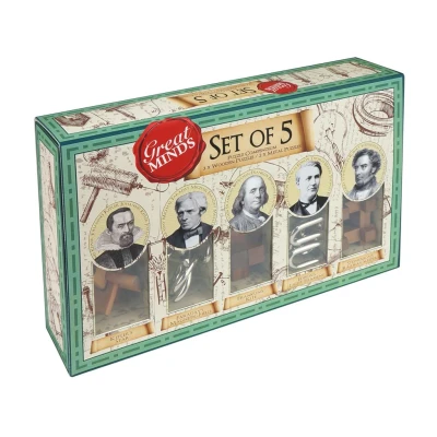 Afbeelding van Breinbreker Great Minds van 5 (3x hout en 2x metaal) Puzzels, Logica Giochi, LG812