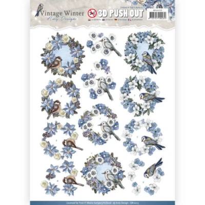 Afbeelding van Wreaths Vintage Winter 3D Push Out Amy Design