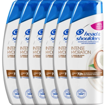 Afbeelding van Head &amp; Shoulders Intense Hydration Anti roos shampoo Tot 100% Roosvrij Voordeelverpakking 6 x 285ml
