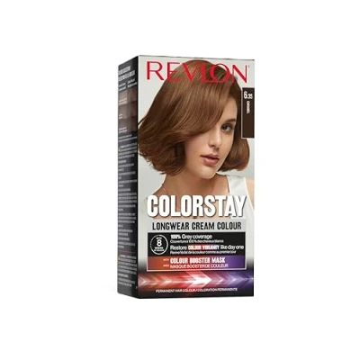 Image de Revlon ColorStay Coloration Permanente cheveux Longue Tenue Couvre 100% des blancs Jusqu’à 8 semaines Huile de Macadamia et Beurre Murumuru N6.35 Caramel