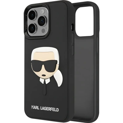 Afbeelding van Karl Lagerfeld iPhone 14 Pro Max TPU Hoesje Zwart Bescherm je Telefoon met Back Cover