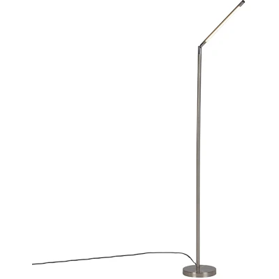 Afbeelding van QAZQA Moderne vloerlamp staal incl. LED Berdien