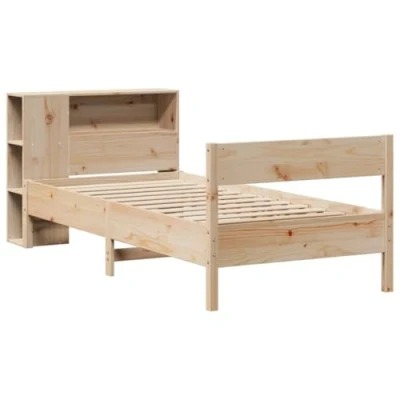 Afbeelding van vidaXL Bed met boekenkast zonder matras massief grenenhout 75x190 cm