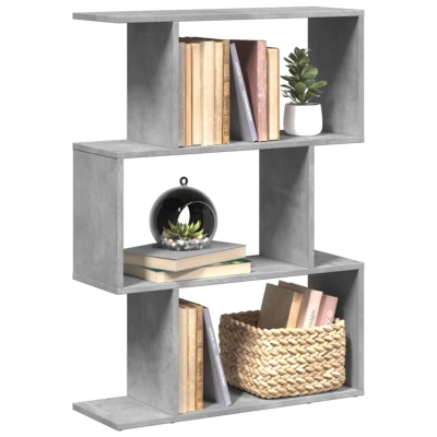 Afbeelding van Kamerscherm / boekenkast 3 laags 70x24x97 cm hout betongrijs
