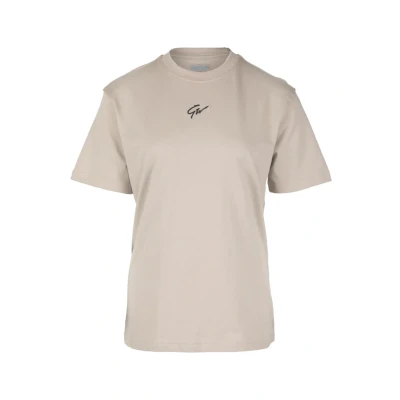 Afbeelding van Gorilla Wear Bixby Tshirt print, Dames, Maat: Small, Beige