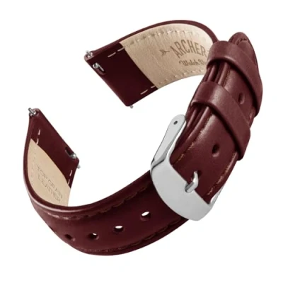 Afbeelding van Archer Watch Straps horlogeband van hoogwaardig leer. Snelle bevestiging, vervangende voor smartwatch en klassiek horloge
