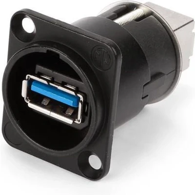 Afbeelding van Neutrik omkeerbare usb 3.0 adapter (type a en b) vernikkelde behuizing type d Velleman
