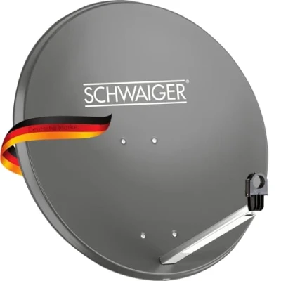 Afbeelding van SCHWAIGER SPI996.1 Satellietschotel satellietantenne met LNB draagarm en masthouder stalen schotelantenne 75 x 85 cm