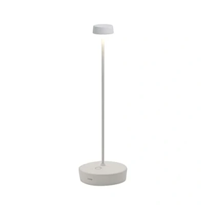 Afbeelding van Zafferano Swap Tafellamp Oplaadbare Buitenlamp Wit IP65 Spatwaterdicht Bureaulamp Snoerloos Dimbare LED Lamp Tuinlamp met Draadloos Oplaadstation 32,5 cm x Ø 10cm