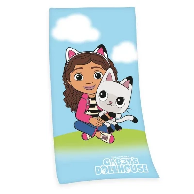 Image de Gabby’s Dollhouse serviette de plage 75x150 cm Bleu