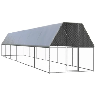 Afbeelding van vidaXL Buitenhok voor kippen 2x12x2 m gegalvaniseerd staal