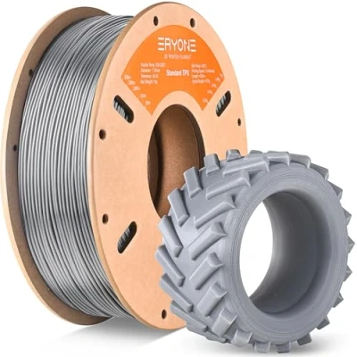 Afbeelding van ERYONE TPU filament 1,75 mm, 3D printerfilament TPU, 1 kg, spoel, +/ 0,05 95 A, grijs
