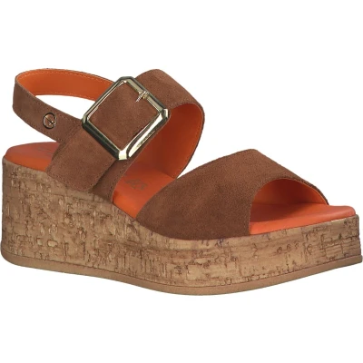 Afbeelding van Tamaris Sandalen met hoge hak, Dames, Maat: 36, Cuoio Leer