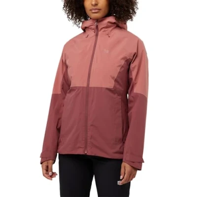 Afbeelding van Jack Wolfskin Glaabach 3IN1 Regenjas, Dames, Maat: Large, Red ochre
