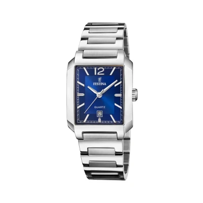 Afbeelding van Festina rechthoekig dameshorloge blauwe wijzerplaat, Kl Blauw, Armband