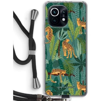 Afbeelding van Case Company® hoesje met Koord geschikt voor Xiaomi Mi 11 Luipaard 2 Telefoonhoesje Zwart Bescherming aan alle Kanten en Over de Schermrand