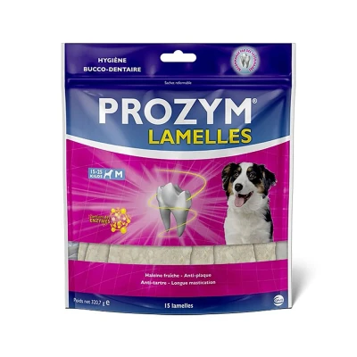 Afbeelding van 2x Prozym Canin Lamellen voor middelgrote honden (15 25 kg), 2 x 15 stuks hondensnacks