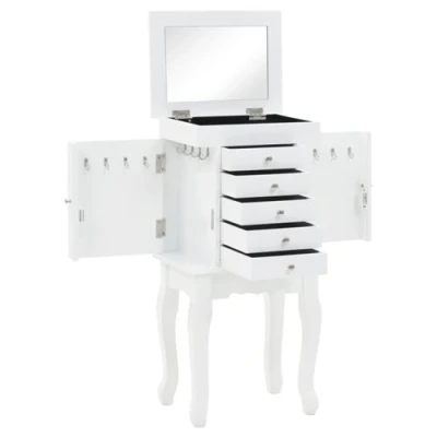 Image de vidaXL Armoire à bijoux sur pieds Blanc