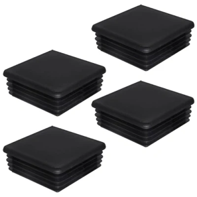 Afbeelding van SKIR&#039;CO Set van 4 vierkante kunststof stoppen 70 x mm zwart RAL 9005