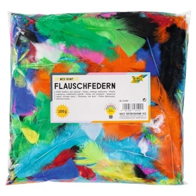 Afbeelding van Folia Fleece Veren 100 G Knutselmateriaal