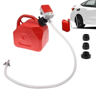 Afbeelding van Elektrische benzinepomp voor jerrycan met automatische uitschakeling, olie afzuigpomp benzine, diesel en olie, brandstofoverdrachtspomp flexibele zuigslang, pomp