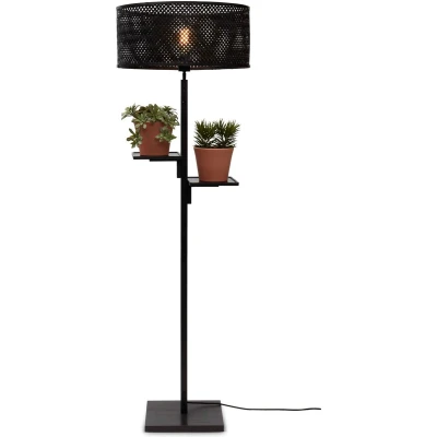 Afbeelding van GOOD&amp;MOJO Vloerlamp Java Bamboe Zwart Ø50x158cm