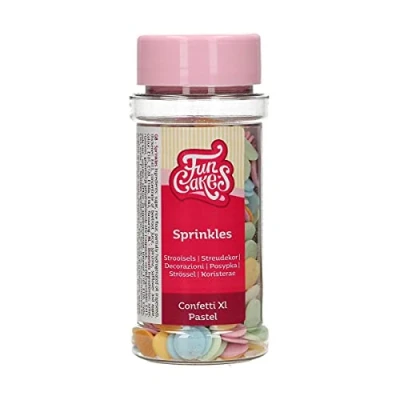 Afbeelding van FunCakes XL Pastel Confetti: Cake Sprinkles, geweldige smaak, perfect voor het decoreren van taarten, Confetti Sprinkles. 55 g.