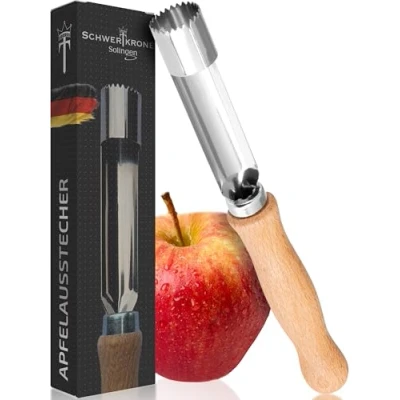 Afbeelding van Schwertkrone Premium Appel en Perenboor Roestvrijstaal met Elegante Beukenhouten Handgreep Duurzaam &amp; Ergonomisch Made in Germany