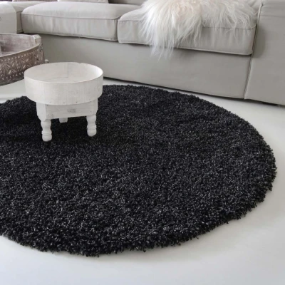 Afbeelding van Hoogpolig Rond Vloerkleed Shaggy Royal 5cm Hoogte Antraciet 80 Cm