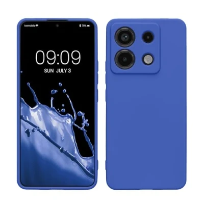 Afbeelding van kwmobile telefoonhoesje geschikt voor Xiaomi Redmi Note 13 Pro 5G / Poco X6 Hoesje smartphone Precisie camera uitsnede In Baltisch blauw