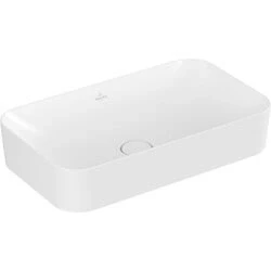 Afbeelding van Villeroy &amp; Boch Finion opzetwastafel stone white ceramic+ (60 x 35 cm)