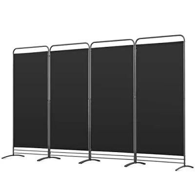 Afbeelding van Angel Living Windscherm met 4 panelen, opvouwbaar, kamerverdeler, onafhankelijke paneelverdeler, wandverdeler, visuele scheiding, voor kantoren, slaapkamer, 324 x 180 cm (zwart)