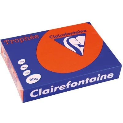 Afbeelding van Clairefontaine Trophée Intens, Gekleurd Papier, A4, 80 G, 500 Vel, Kardinaal Rood Papier