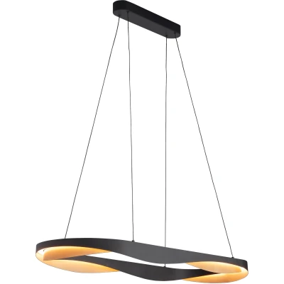 Afbeelding van LED hanglamp Ascoli, 100 x 36 cm zwart/goud, metaal, dimbaar