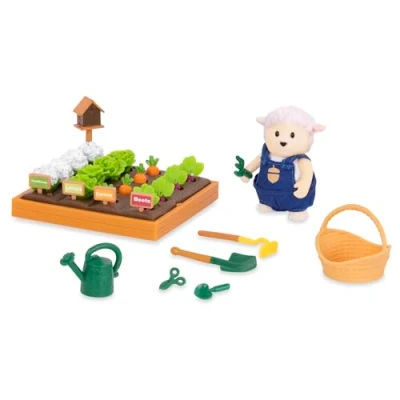 Afbeelding van L&#039;il Woodzeez Tuinset, 31 delig speelgoed met dierenfiguur en tuinaccessoires, mini poppen speelsets, kinderen vanaf 3 jaar