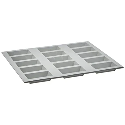 Afbeelding van De Buyer ELASTOMOULE Mini Financiers Plaat van siliconenschuim 21 x 17,6 cm, portie 4,9 2,6 cm